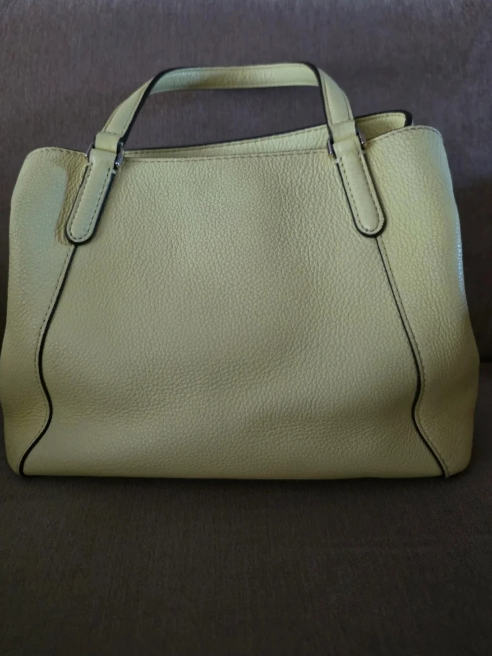kate spade Lemon Yellow Leather Tote with Removable Strap